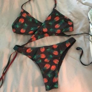Pineapple high cut bikini